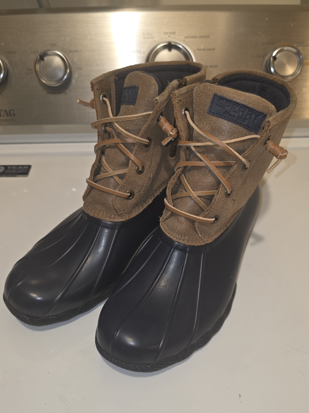 Sperry Black & Brown Women's Waterproof Duck Boots